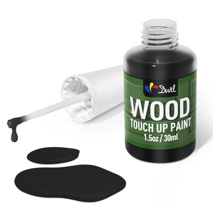 DWIL Wood Touch Up Paint - 1.5 Oz Pen for Refinishing, Quick-Dry Paint for Scratches, Chips and Spots on Furniture, Cabinets, Doors, Tables, and Dressers (Black) - color: Black