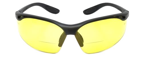 Calabria 91348 2 Pack Bulk Bifocal Safety Glasses +1.50 Copper/Yellow Men Women Wraparound Eye Protection Protective Eyewear - color: Copper Orange/Yellow (2 Pack)