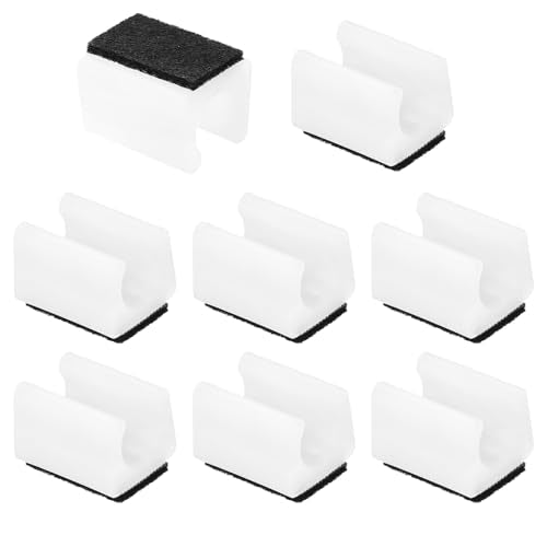 PATIKIL 8pcs Rectangle Chair Leg Cover with Felt Pad, 14mm Slide Smoothly No Scratches No Noise Furniture Feet Hardwood Protectors Tips Floor Glides Tubing Caps for Office,White Black - color: White Black, size: 14MM
