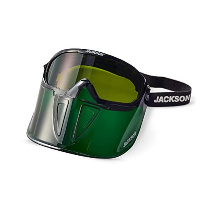 Jackson Safety GPL Series Safety Goggles with Detachable Flip-Up Face Shield - Anti-Fog Goggles for Men and Women, Fits Over Glasses - ANSI Z87.1 - Shade 3 IR Lens - style: Shade 3 Infrared Lens