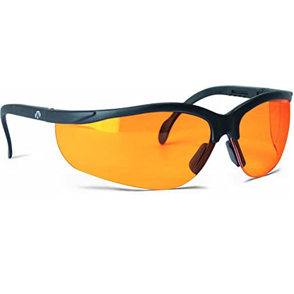 Walker's Sport High-Grade Polycarbonate Lenses Half Frame Soft Rubber Nose Piece Adjustable Safety Shooting Glasses - color: Amber, size: One Size