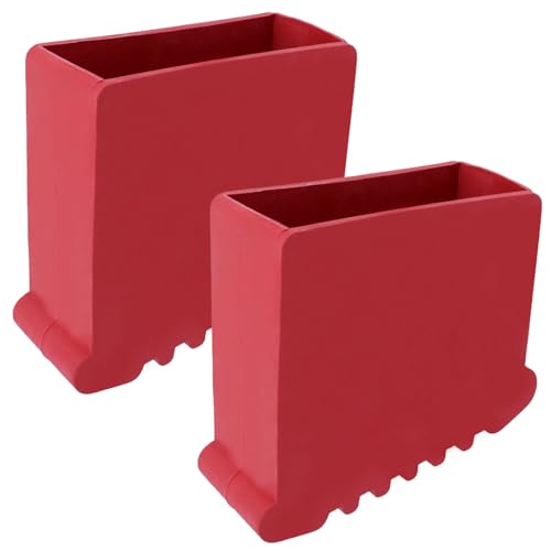 Geesatis 2Pcs Non-Slip Folding Ladder Feet Mat,Rubber Pads Covers Ladder Foot Pads,Anti-Skid Ladder Leg Cushion Bumper,1.2x2.9 Inch (Red) - color: Red, size: B-1.2in×2.9inch