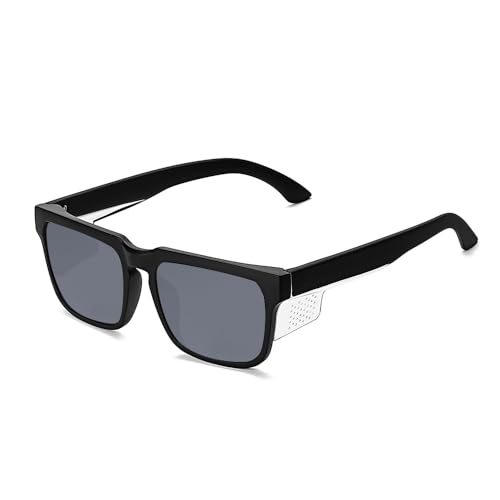 Safety Polycarbonate Polarized Sunglasses for Men and Women UV400 Protection and Includes ANSI Z87 - color: Matte Black-polarized