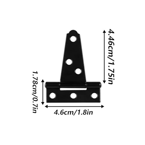 6 Pack 2 Inch T Strap Hinges, Shed Door Gate Hinges, Heavy Duty Black Outdoor Tee Hinge for Wooden Fences, Barn Door Gates Hinge for Shed Door Hardware - size: 2 Inch