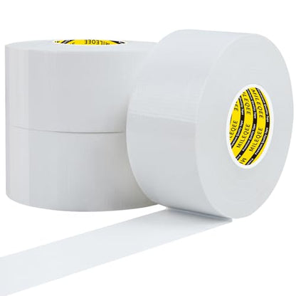 3Pack Duct Tape Heavy Duty Single Sided, Strong Adhesive High Strength, Waterproof Mesh Tape for Indoor Outdoor Repairing Sealing Bonding, Easy Use Hand Tearable, 1.57 Inch x 66 Feet, White - size: 3 Pack x 1.57″ x 66 FT