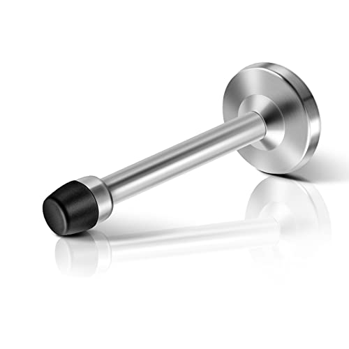 Door Stopper, Door Stop 5 Inch(120mm) Stainless Steel Brushed Satin Nickel Doorstops, Modern Mute Door Holder Wall Mount Doors Wall Protector Doorstop, Silver - color: Silver, size: 5 Inch X 1 Pack