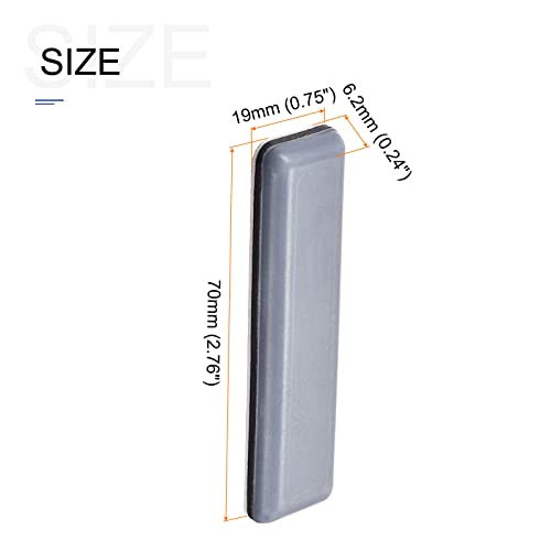 METALLIXITY PTFE Furniture Slider Gliders (70x19mm) 8Pcs, Rectangle Self-Adhesive Floor Protector Pads - for Furniture Carpets