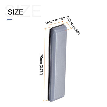 METALLIXITY PTFE Furniture Slider Gliders (70x19mm) 8Pcs, Rectangle Self-Adhesive Floor Protector Pads - for Furniture Carpets