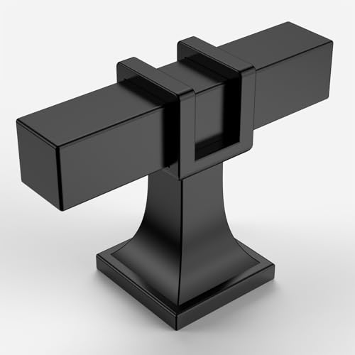 Amerdeco 10 Pack Matte Black Cabinet Knobs 1.46 Inch(37mm) Single Hole Cabinet Handles Rectangle Dresser Knobs Drawer Knobs and Pulls for Bathroom Cabinets ZH0067 - color: Matte Black, size: 1.46"/37MM Single Hole