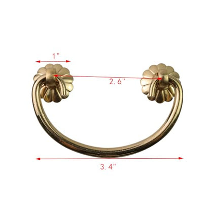 Geesatis 2 Pack Jewelry Box Handles - 2.6 Inch Hole Center Drawer Pulls with Mounting Screws - Vintage Cabinet Knobs for Small Drawers, Craft Box & DIY Furniture - style: H