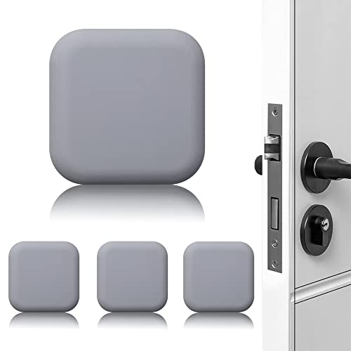 Door Stoppers Wall Protector Buffer Guard Doorknob Door Handle Bumper Self Adhesive Silencer Soft Rubber Crash Pad for Home Office - color: Square-Grey