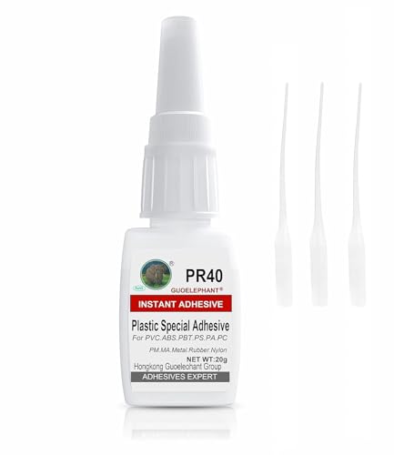 Super Glue for Plastic, Instant Strength - Waterproof, Heat-Resistant, Clear Glue with Precise Nozzle. Instant Super Glue for Model, Vinyl, Crafts, Acrylic, PVC, ABS, PBT, PS, PA, PC, PM, MA, Nylon