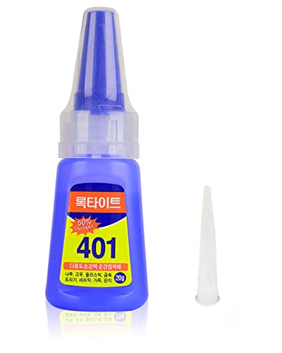 Super Glue Dries Instantly, 401 Strong Instant Adhesive Bond Transparent All-Purpose Universal for Plastic Wood Metal Rubber Leather Manicure DIY Crafts（20g/0.7oz）