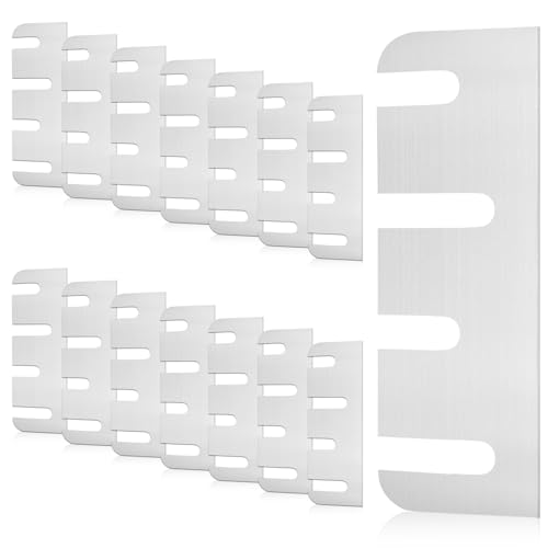 Heavy Duty Door Hinge Shims, 15 PCS Coated Finish Door Hinge Shim Stainless Steel Door Hole Filler Plate Hinge Filler Plates for Door Alignment & Repair (0.04 Inch Thickness, 4" x 1.5")
