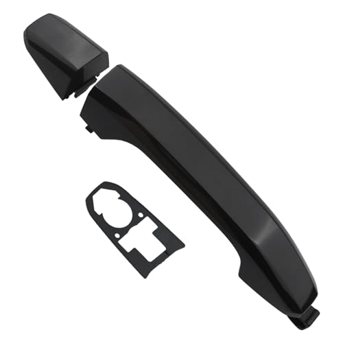 APPERFiT Door Handle w/Gasket Set - Rear Exterior LH/RH (Smooth Black) Paint to Match Compatible with 2014-2020 Chevy Chevrolet Silverado Suburban Tahoe, GMC Sierra Yukon - color: Black - Paint to Match RL/RR