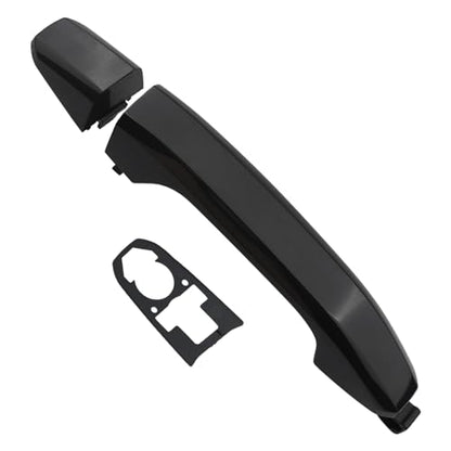 APPERFiT Door Handle w/Gasket Set - Rear Exterior LH/RH (Smooth Black) Paint to Match Compatible with 2014-2020 Chevy Chevrolet Silverado Suburban Tahoe, GMC Sierra Yukon - color: Black - Paint to Match RL/RR