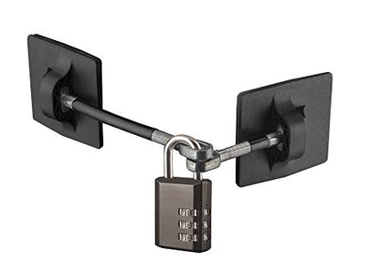 Refrigerator Lock (Black with Black Combination Padlock) - color: 1-Pack, Black with Black Combination Padlock