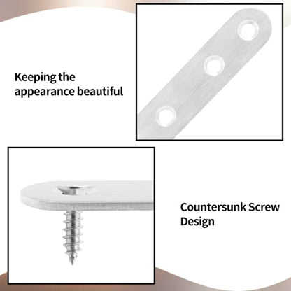 Jiozermi 12 Pcs Straight Brace, Flat Brace 3” x 0.7”, Stainless Steel Straight Bracket, Mending Joining Plates for Wood, Board, Bed Frame, Furniture & Shelves, Silver - size: Silver, 3” x 0.7”, 12 Pcs