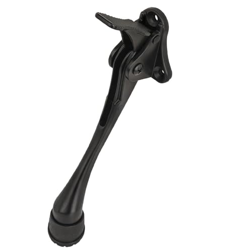 One Touch Kickdown Door Stopper, Door Holder, Heavy Duty Door Stops, Bottom of Door, Height-Adjustable Rubber Tips by HASHI (Black 6 inch x 1pack) - color: Black, size: 6 inch x 1pack