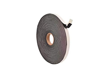 WOD SSFLDFT Closed Cell Sponge Rubber Foam Tape, 1/16 inch Thick, 1 inch x 150 ft. Made in USA Weatherstrip Seal, Windows and Doors Adhesive, Sound Proof Insulation, Black - size: 1"W,1/16"T,150'L
