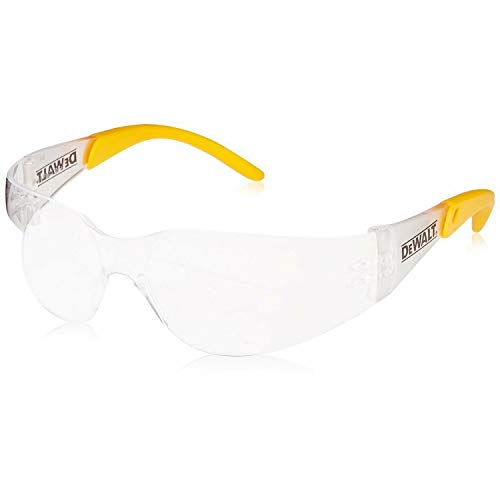 DEWALT DPG54-1C Protector™ Protective Eyewear – ANSI Z87.1+ Impact Rated – Lightweight Universal-Fit Frame – Flexible Rubber Temples – Clear Lens – 1 Pair - size: One Size