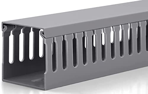 ZhiYo 3x3in Cable Raceway, 6.6FT(2xL3.3FT) Large Wire Tray, Cord Hider for Network Cable Management, Wire Covers for Cords Computer Under Desk, Cord Cover Wall Cable Hider Cable Cover, Gray - color: Grey, size: 3.15in H X 3.15in W