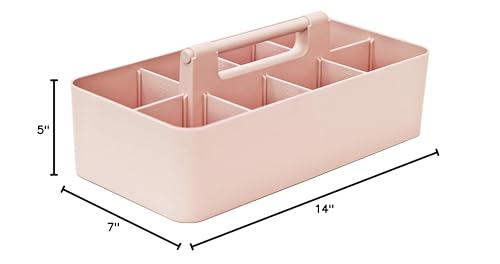 Enjoy Office Desk Storage Organizer 8 compartments Box DIY Box Remote Cosmetic Holder Pen Pencil Stationery Basket -Made In USA - color: Indie Pink