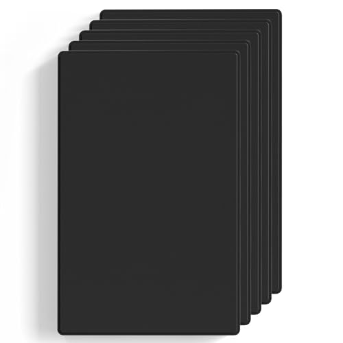 ELEGRP Blank Wall Plate Cover, 1-Gang Screwless Blank Outlet Plate, Mid-Size 4.88" x 3.13" Unbreakable Thermoplastic Blank Faceplate Cover for Unused Outlets/Switches, UL Listed (5 Pack, Matte Black) - color: Black, size: 5 Pack
