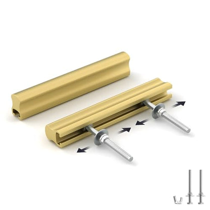 Goldenwarm 6 Pack 1" to 4"(25-102 mm) Hole Distance Gold Adjustable Drawer Pulls Gold Cabinet Handles for Kitchen Hardware - color: Matte Gold, size: 1 in to 4 in (25-102 mm)