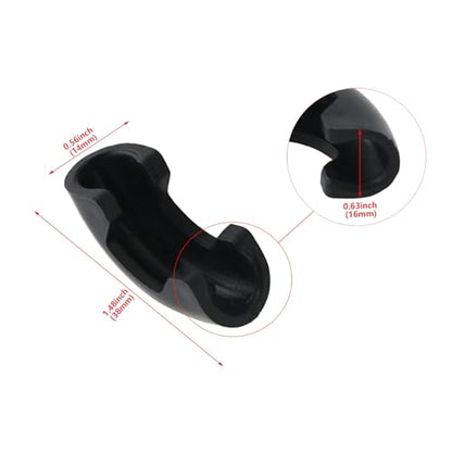 HJGarden 10PCS Furniture Foot Arched Bent Brackets Round Tube Pit Pads Steel Bar Non Slip Chair Feet Open Plastic Protective Sleeves 1.48 x 0.63 x 0.56 Inches for Sofas Dressers Nightstands Black