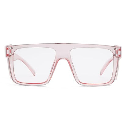 ANSI Z87 Safety Glasses, Photochromic UV400 Blue Light Blocking, Impact Resistant Work Glasses for Construction - color: Clear Pink