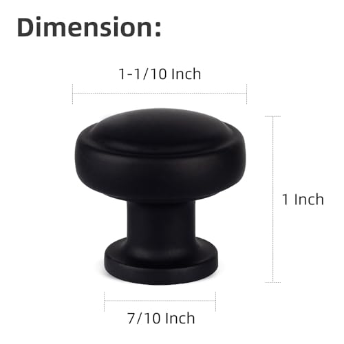 Brushed Bronze Solid Alloy Cabinet Knob Soft-Touch Color 30 Pack Round Knurled Cabinet Handle Hardware Drawer Pulls (20, Soft-Touch Black) - color: Soft-Touch Black