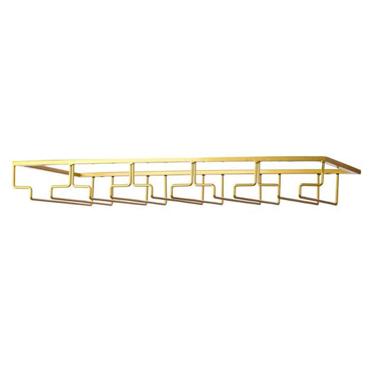 FOMANSH Wine Glass Rack - Under Cabinet Stemware Wine Glass Holder Glasses Storage Hanger 1 Pack Metal Organizer for Bar Kitchen 5 Rows Gold - color: Gold, size: 5 Rows 1 Pack