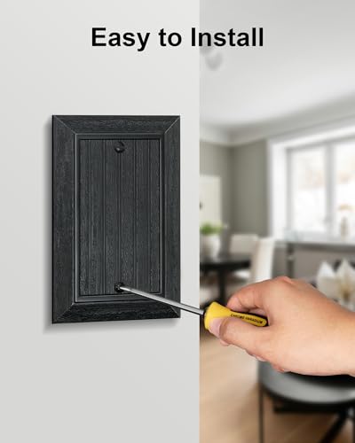 2-Pack Classic Beadboard Single Blank Wall Plate, Unbreakable Polycarbonate Wall Plate Cover, Matte Black 1 Gang Wall Plate for Unused Outlets/Switches - color: Matte Black, size: 1 Blank 2PK