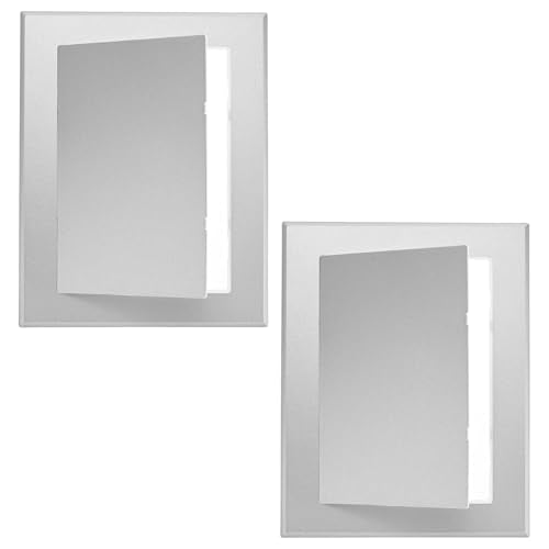 M METERXITY 2-Pack Access Panel for Drywall, 7x5 Inch Plastic Self Adhesive Wall Hole Cover Access Doors for Wiring Cable/Ceiling, Removable Plumbing Wall Panel [Silver Tone, Rectangle] - color: Silver Tone