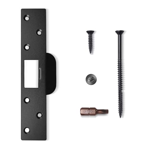 Extra Long Door Strike Plate 7", Heavy Duty Version, Oversized Striker to Repair Damaged Worn Frame/Slot/Jamb, Large Hole to Fix Latch Sticking, Security Reinforcement Plate - color: Matte Black, size: 1 Pack
