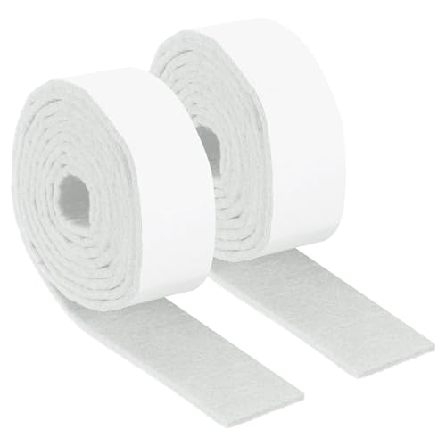 uxcell Felt Strips with Adhesive Backing, 2 Rolls 1" x 60" x 0.12" Anti Scratch Furniture Felt Tapes Self-Stick Pads for Protecting Hardwood Floor, White - color: White, size: 1"x60"x0.12"