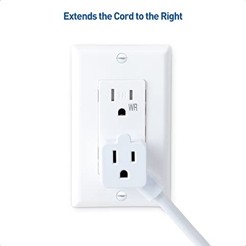 Cable Matters 2-Pack 2-Outlet Short Extension Cord - 1ft, 13A/1625W, Pigtail Extension Cord with Extra Socket on Plug, (Outlet Saver, Short Power Splitter Cable), White