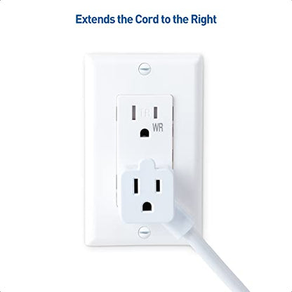 Cable Matters 2-Pack 2-Outlet Short Extension Cord - 1ft, 13A/1625W, Pigtail Extension Cord with Extra Socket on Plug, (Outlet Saver, Short Power Splitter Cable), White