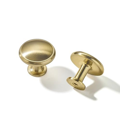 5 Pack Brushed Brass Cabinet Knobs Drawer Knob Kitchen Hardware - Single Hole Brushed Gold Cabinet Knobs Kitchen Cabinet Pulls for Closet Wardrobe Dresser Cupboard - color: Brushed Brass