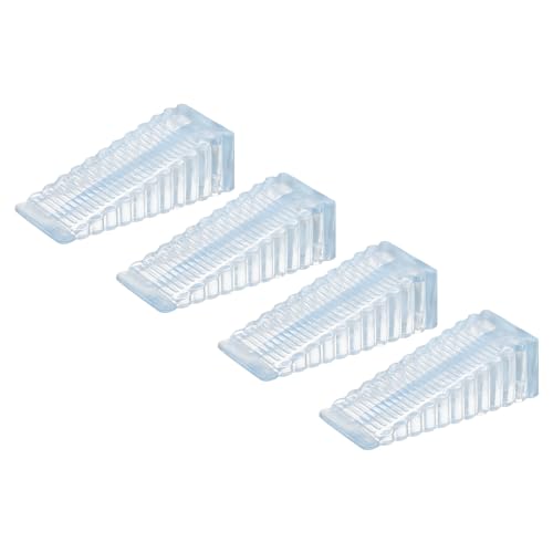 uxcell 4 Pcs Door Stoppers for Bottom of Door, 28mm/1.10 Inch Door Stops, Rubber Door Stopper Wedge Anti Slip, Window Stopper Door Stackable, Clear - color: Clear, size: 1.1-inches