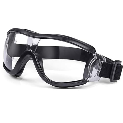 Kids Safety Goggles, Kids Lab Goggles,Soft silicone nose cushion and adjustable headband - color: Black