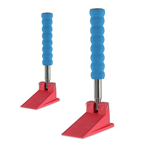 Long Handle Door Stopper Wedge - Set of 2 - Heavy-Duty, Adjustable, Non-Slip Rubber Wedge, Extendable Handle for Seniors, Arthritis-Friendly, Fall Prevention, All Floors, Stops Drafts, No-Bend Design - color: Blue