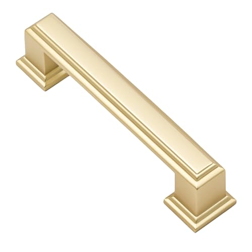 Alzassbg 10 Pack Brushed Gold Cabinet Pulls, 3-3/4 Inch(96mm) Hole Center Cabinet Handles Kitchen Pulls for Cabinets and Drawer AL3071MGP - color: Brushed Gold, size: 3-3/4" Hole Center