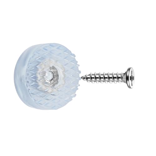 16PCS 1.2” Transparent Round Furniture Pads, Non-Slip Heavy Duty Screw-on Furniture Feet, Noise-Canceling Silicone Sliders for Table Desk Chair Sofa Legs - size: 1.2"