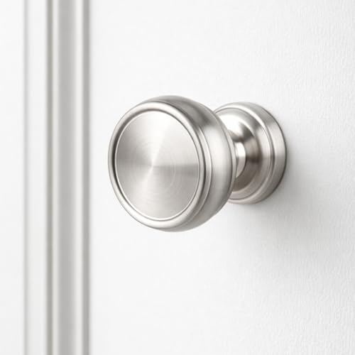 10 Pack Brushed Satin Nickel Cabinet Knobs, Furniture Hardware Knob Cabinet Pulls, Modern Single Hole Hardware for Kitchen Cabinet, Dresser, Drawer - color: Brushed Satin Nickel