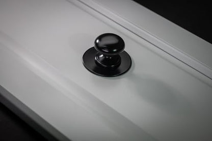 trust4care 4-Pack Matt Black Large Bifold Closet Door Knobs with Wide Base, Zinc Round Kitchen Cabinet Wardrobe Dresser Dummy Pull Knobs, 1-1/2 Inch Furniture Sideboard Drawer Handles - color: Black, size: Set of 4