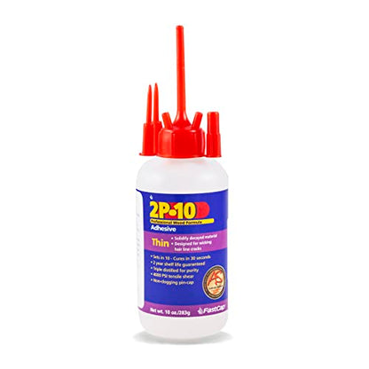 FastCap 2P-10 - Thin – High Performance Super Glue - CA (Cyanoacrylate Adhesive) -10 oz/283g. Perfect for Micro or Hairline Cracks. 2-Part Adhesive. Activator Sold Separately (1-Bottle) - style: Thin