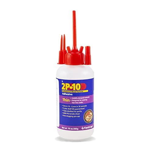FastCap 2P-10 - Thin – High Performance Super Glue - CA (Cyanoacrylate Adhesive) -10 oz/283g. Perfect for Micro or Hairline Cracks. 2-Part Adhesive. Activator Sold Separately (1-Bottle) - style: Thin