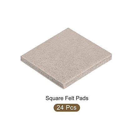 METALLIXITY Square Felt Furniture Pads (1.7" x 1.7" x 0.2") 24Pcs, Self-Adhesive Floor Protectors - for Home Cabinet Closet Bed Feet, Beige - size: 1.7" x 1.7" x 0.2"